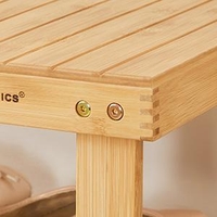 SONGMICS Raft de depozitare din bambus, cu 3 niveluri, 28x70x45cm, maro
