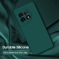 Husa de Protectie, Vafy, pentru OnePlus 11 5G, Liquid Silicone, cu Microfibra pe Interior, Protectie Antisoc, Compatibil Incarcare Wireless, Verde
