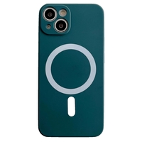Husa MagSafe pentru Apple iPhone 14, Silicon, Protectie pentru camera, Magnetica, Incarcare Wireless, Vafy, Verde