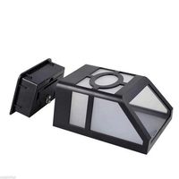 Set 4 Lampi Solare Led pentru Gradina, Flippy, Model Geometric, 11.8 x 8.6 x 5 cm, Buton On-Off, Alb Cald, Negru/Alb