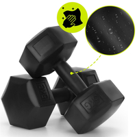 Set gantere hex 2x5 kg, bitum cu invelis rezistent PP, negru