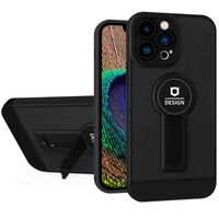 Husa Armor Design cu Stand pentru iPhone 11 Pro Max, Negru, Suport Auto Magnetic, Wireless Charge, Protectie Antisoc, Vafy