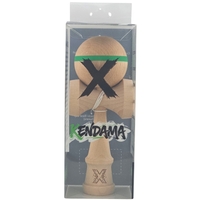 Kendama X Originală, Profesională, Flippy, din Lemn, 18 cm, Model cu Dunga, Verde