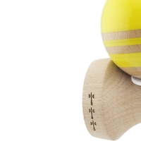 Kendama X Originala RAINBOW, Profesionala, Flippy, Cupe Mari KING SIZE V3, Super Sticky, Gaura in Baza, Rulment Metalic, din lemn 18 cm, Ata 62/65 cm, Galben/Maro