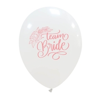 Baloane de Decor, Flippy, Set 10 Baloane de Decor pentru Echipa Miresei, din Latex 25 cm, Alb/Roz