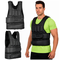 Vesta fitness cu greutati 10 kg, umplutura reglabila din nisip fier, 58x40 cm, negru