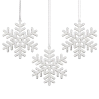 Decoratiune brad fulg de zapada, set 3 bucati, 8cm, alb