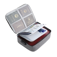 Geanta Flippy pentru Depozitare Acte si Documente, Facturi, Carduri, cu Cod de Securitate, 3 Compartimente, Impermeabila, 37 x 10.5 x 27 cm, Gri