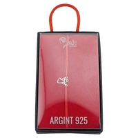 Bratara Argint 925 pentru Dama, Jolie, Model Inger, Martisor Bratara de 1 Martie, Pandativ Argintiu cu Snur Rosu
