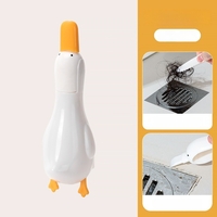Cleste Multifunctional, Flippy, 2in1, Cleste pentru Parul Cazut si Mini Racleta pentru Depuneri, din ABS, Model Rata, Alb
