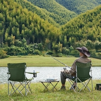 SONGMICS Set 2 scaune pliabile camping cu suport bauturi, husa transport, 52x84x81 cm, 120 kg, verde