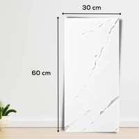 Set 10 Placi Tapet, Vafy, 60 x 30 cm, Grosime 1.5 mm, din PVC, Model Imitatie de Marmura, Suprafata acoperita 1.8 mp, Alb