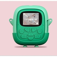 Camera Instantanee pentru Copii, Flippy, cu Functie de Printare, Cablu USB-C, Bluetooth, Compatibil iOS/Android, Camera Frontala + Selfie, Model Iepure, Snur Inclus, Verde