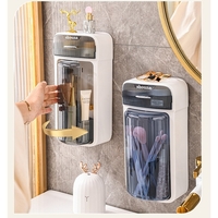 Organizator Baie, Flippy, 4 Compartimente si 1 Sertar, Rotire 360 Grade, din PP+PET, 27.5 x 16 x 11 cm, Albastru