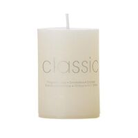 Lumanare Decorativa, Flippy, din Parafina, Cilindrica, Fara Fum si Fara Parfum, 5 x 7.5 cm, 130 g, Ardere 36h, Ivory Alb