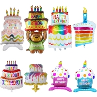 Balon din Folie Metalizata, Flippy, Model Prajitura cu Lumanare, 84x53 cm, Baloane Party, Ambalaj Individual, Pai Inclus, Umflare cu Aer sau Heliu, Multicolor