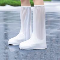 Protectie Incaltaminte pentru Ploaie si Noroi, Flippy, Impermeabila, Talpa Antiderapanta, cu Fermoar si Capsa, Inaltime 40 cm, Marime XXL 42-43, Alb