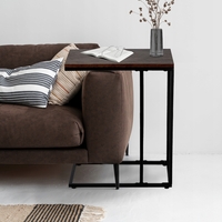 Masuta de cafea, cu cadru de otel, stil industrial, 30x48x59 cm, maro rustic