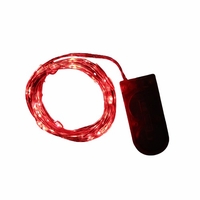 Instalatie Craciun, 1 metru, 10 LED-uri, Rosu, cu baterii, fir cupru, liniar, interior/exterior, Vafy