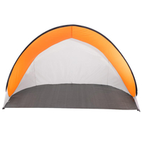 Cort plaja si picnic semi-deschis Sersimo, protectie UV, 200x120x110cm, portocaliu gri