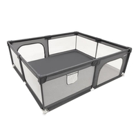 Tarc de joaca pliabil pentru copii, cu intrare cu fermoar, 200x180x66 cm, gri