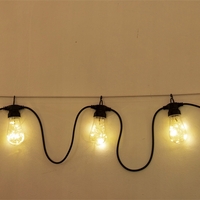 Ghirlanda luminoasa decorativa pentru exterior, alimentare la priza, 20 metri, 20 becuri LED cu iluminare calda 3000K, IP44