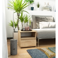 Noptiera cu 1 sertar, PAL laminat 16mm, 40x35x40 cm, stejar sonoma