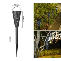 Set 12 Lampi Solare Led pentru Gradina, Flippy, Tip Torta, 36 x 6.8 cm, Buton On-Off, Lumina Alb Rece, Negru