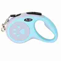 Lesa Automata Retractabila, Flippy, pentru Caini, 3m, 20 kg, ABS, Gri/Bleu, 8x12x4 cm