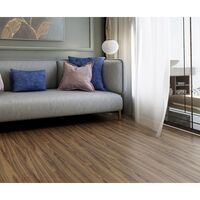Set 36 Placi Autoadezive pentru Pardoseala, Vafy, din PVC, Impermeabil, Ignifug, Usor de Curatat, Dimensiune Placa 91.44 x 15.24 cm, Grosime 1.5 mm, Acoperire 5 m2, Model 5, Maro