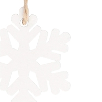 Decoratiune brad fulg de zapada din lemn, set 6 bucati, 4cm, alb