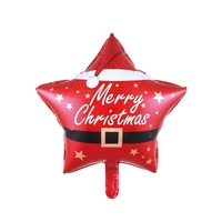 Balon Stea, Vafy, din Folie de Aluminiu, Tema Craciun Merry Christmas, 45 x 45 cm, Rosu