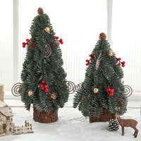 Decoratiune Craciun pentru Masa, Flippy, Ornament de Decor Model Brad de Craciun de Dimensiuni Mici, pentru Birou si Interior, din Plastic 26 x 12 x 12 cm, Verde