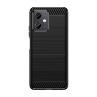 Husa Protectie pentru Xiaomi Redmi Note 12 5G, Vafy, din Silicon TPU Moale, Textura Periat, Anti Cadere, cu Element Carbon, Negru