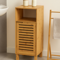 Dulap baza 5Five Sicela cu rafturi, bambus si MDF, 33x28x80 cm, natur