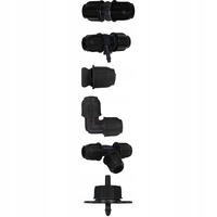Set irigare gradina cu furtun PVC si picuratori, furtun 2 x 10 metri, 10 picuratori stick cu tub, negru