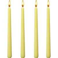 Set 4 Lumanari, Flippy, pentru Suport de Masa, Fara Miros si Fum, din Parafina, 2.2 x 25 cm, Galben