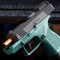 Pistol de jucarie GX4 cu Ejectie, Vafy, de Explozie de buzunar, Makara BLOWBACK, Gloante Moi pentru Copii, 15 x 13 x 3.5 cm, Negru Verde