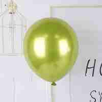 Set 12 Baloane, Flippy, din Latex Chrome, 25 cm, Verde Lime