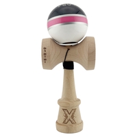 Kendama X Originala ROYAL SPIKE, Profesionala, Flippy, Cupe Mari KING SIZE V3, Super Sticky, Gaura in Baza, Rulment Metalic, din lemn 18 cm, Ata 62/65 cm, Inel Roz