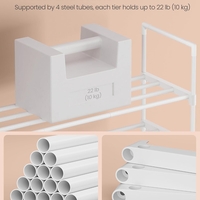 SONGMICS Suport pentru pantofi cu 3 nivele, structura metalica, pentru 12-15 perechi, 92x30x55cm, alb