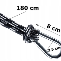 Kit de montare hamac cu 2 franghii de 180cm si 2 carabine, sarcina 2x200kg