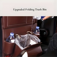 Organizator Spate Scaun Auto, Flippy, Masa Pliabila, Piele Ecologica, Impermeabil, Suport pentru Tableta, Sortare Lucruri si Protejare Tapiterie, 40 x 63cm, Bordo