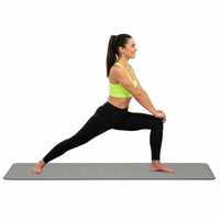 Saltea fitness antiderapanta din NBR, 183x61x1 cm, cu curea transport, gri