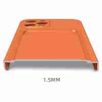 Husa protectie Vafy cu suport card compatibila cu Apple iPhone 13 Mini Portocaliu