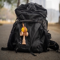Husa pentru Kendama, Flippy, Husa de Depozitare pentru Kendama, din Piele Ecologica, Catarama cu Agatare pentru Transportare, Model Breloc Simplu, 19.5 x 2.5 cm, Maro
