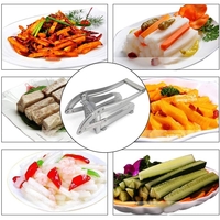 Feliator manual Flippy, pentru cartofi pai si legume, din inox, cu 2 dimensiuni de feliere, 25.5 x 11.7 cm, argintiu