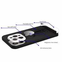 Husa Armor Design cu Stand pentru Samsung S22, Negru/Alb, Suport Auto Magnetic, Wireless Charge, Protectie Antisoc, Vafy