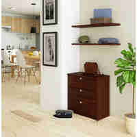 Dulap pantofi MINI cu 3 usi rabatabile, PAL laminat 16 mm, 60x31x62 cm, maro wenge