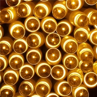 Instalatie lumini de exterior pentru gradina, 9 metri, 120 LED-uri, cu baterii, galben